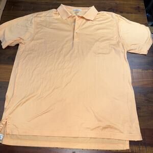 Peter Millar Crown Crafted Mens Large Orange Short Sleeve Polo Shirt